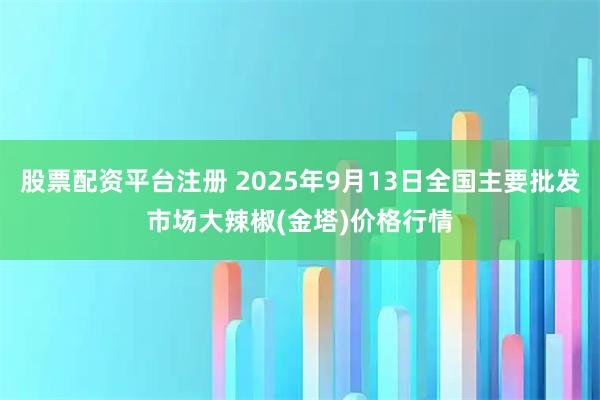股票配资平台注册 2025年9月13日全国主要批发市场大辣椒(金塔)价格行情